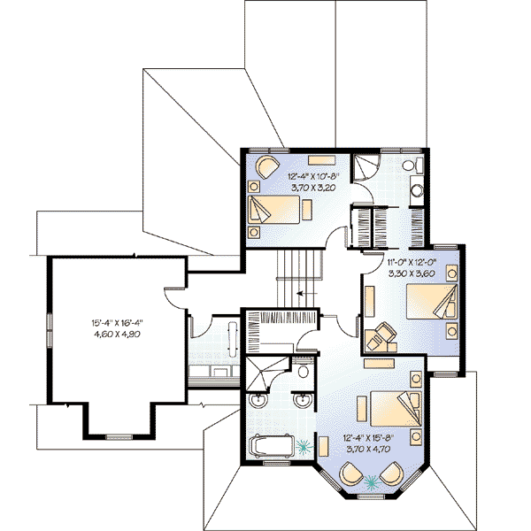 Traditional Floor Plan - Upper Floor Plan #23-411