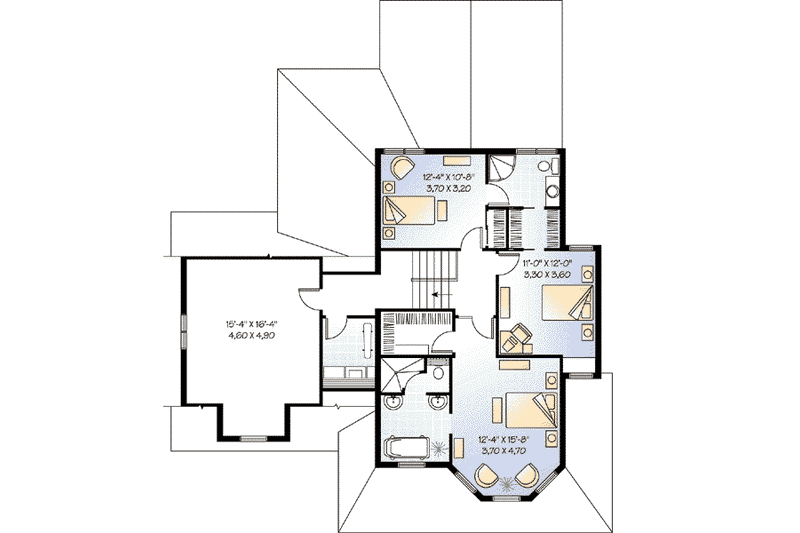 Dream House Plan - Floor Plan - Upper Floor for Traditional House Plan #23-411 - 3 bed, 2.5 bath