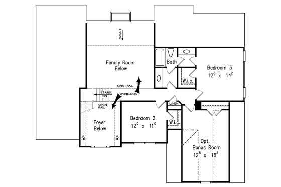 Floor Plan - Upper Floor for Traditional House Plan #927-70 - 4 bed, 3 bath
