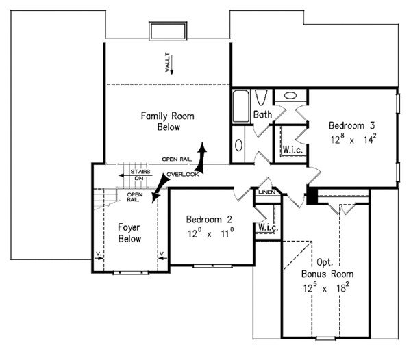 Architectural House Design - Traditional Floor Plan - Upper Floor Plan #927-70