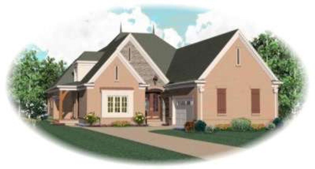 Exterior - Front Elevation 2 for European House Plan #81-1301 - 4 bed, 3 bath