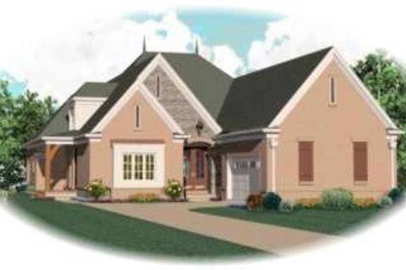 Exterior - Front Elevation 2 for European House Plan #81-1301 - 4 bed, 3 bath