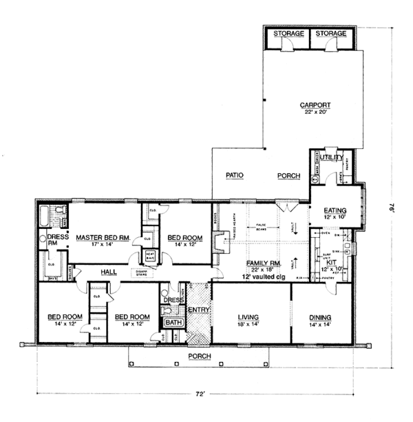 Architectural House Design - Country Floor Plan - Main Floor Plan #45-466