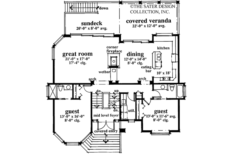 Dream House Plan - Floor Plan - Main Floor for Mediterranean House Plan #930-75 - 3 bed, 3 bath