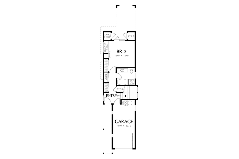 Architectural House Design - Floor Plan - Main Floor for Craftsman House Plan #48-814 - 2 bed, 2 bath