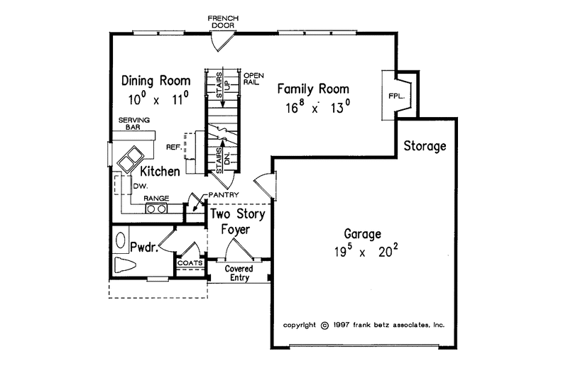 Home Plan - Floor Plan - Main Floor for Colonial House Plan #927-209 - 3 bed, 2.5 bath