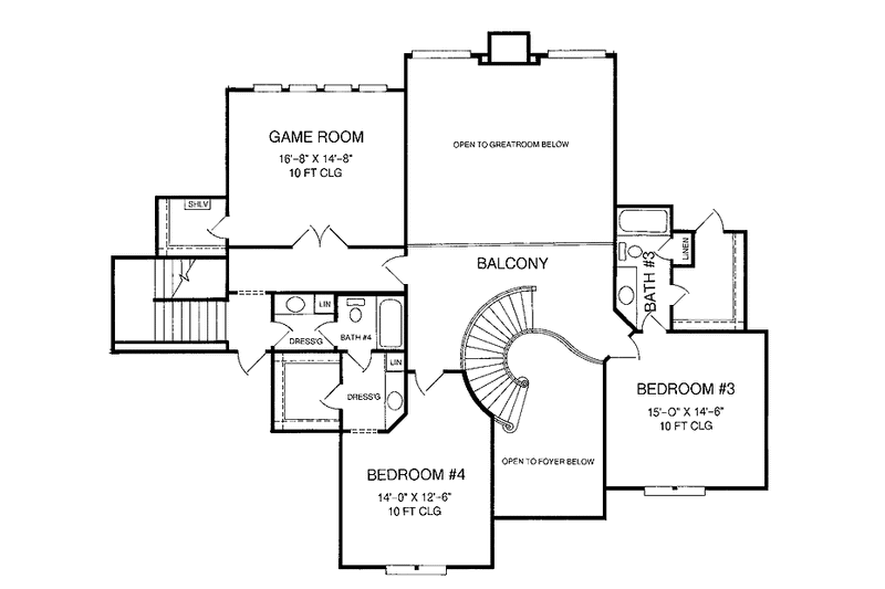 Dream House Plan - Floor Plan - Upper Floor for Country House Plan #952-188 - 4 bed, 4.5 bath