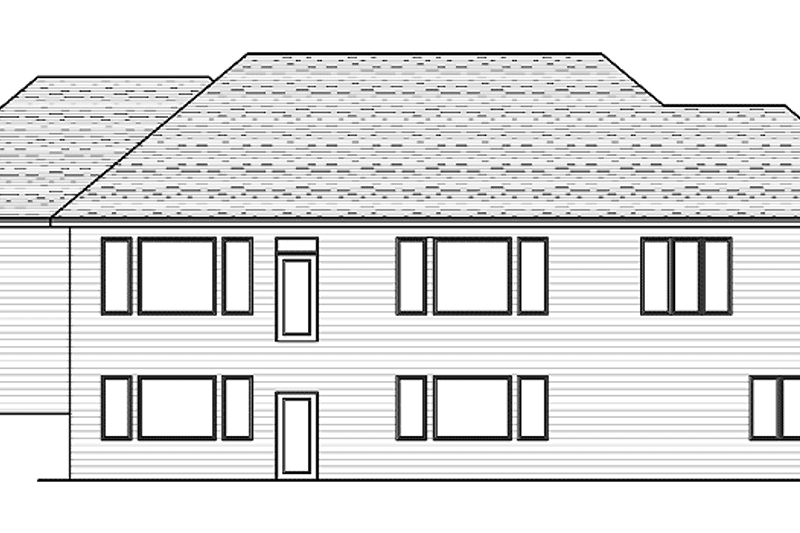 Home Plan - Exterior - Rear Elevation for European House Plan #51-612 - 2 bed, 2.5 bath