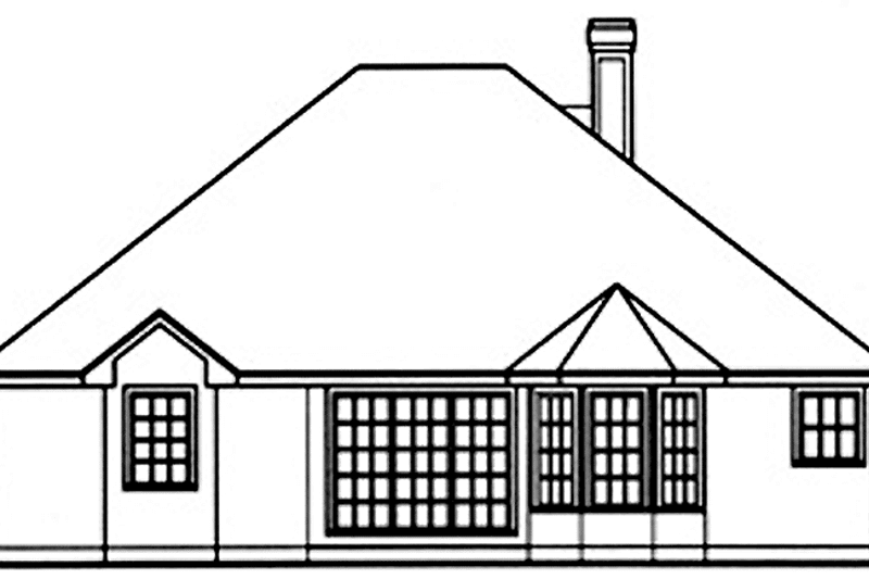 Home Plan - Exterior - Rear Elevation for Country House Plan #42-659 - 3 bed, 2 bath