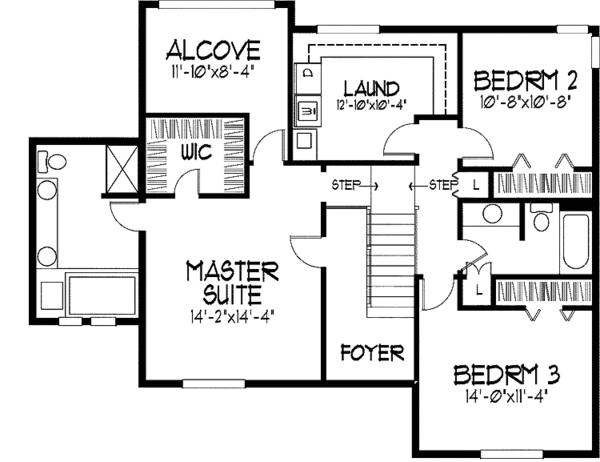 Architectural House Design - Tudor Floor Plan - Upper Floor Plan #51-952