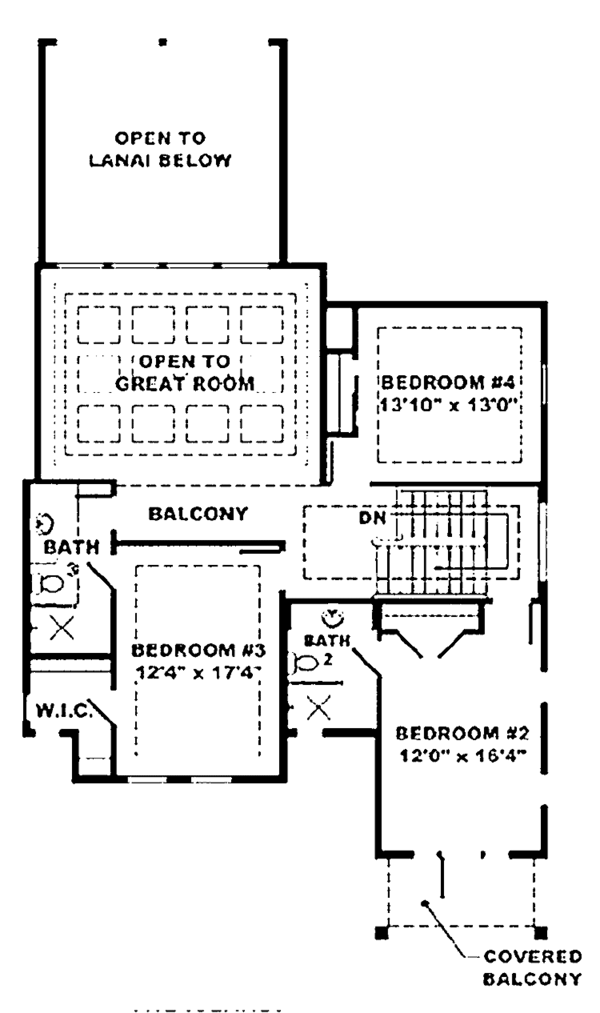 Dream House Plan - Mediterranean Floor Plan - Upper Floor Plan #1017-54