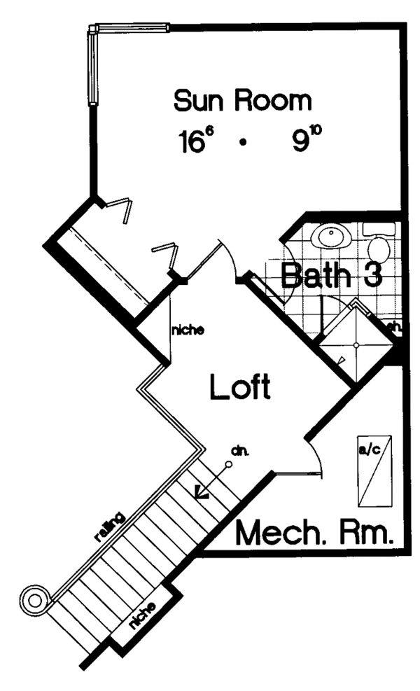 House Plan Design - Mediterranean Floor Plan - Upper Floor Plan #417-551
