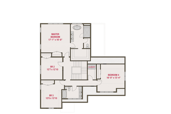Floor Plan - Upper Floor for Tudor House Plan #461-89 - 5 bed, 3 bath