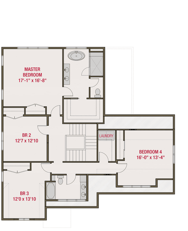 Architectural House Design - Tudor Floor Plan - Upper Floor Plan #461-89