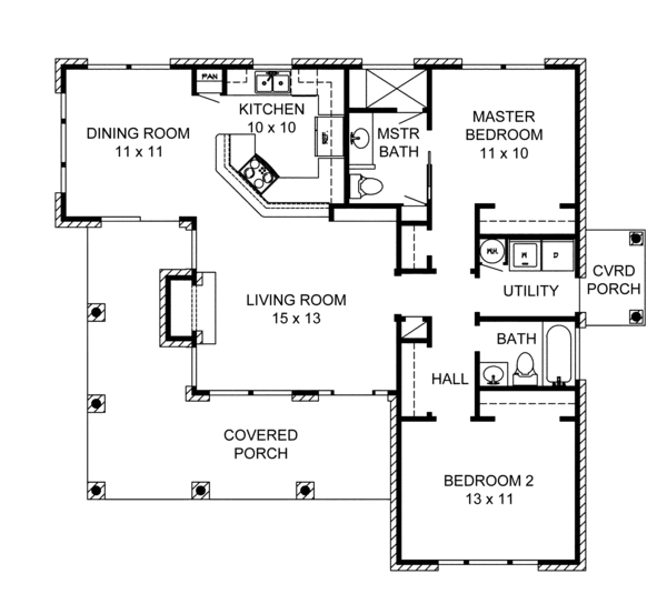 Country Floor Plan - Main Floor Plan #140-165