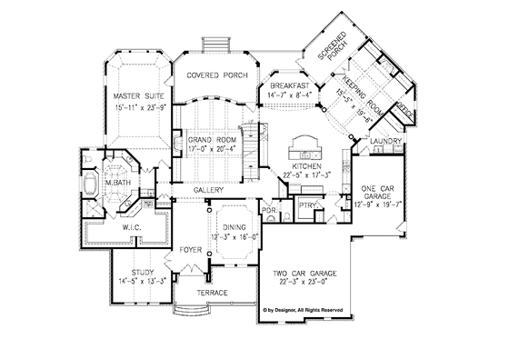 Floor Plan - Main Floor for Country House Plan #54-297 - 4 bed, 4.5 bath