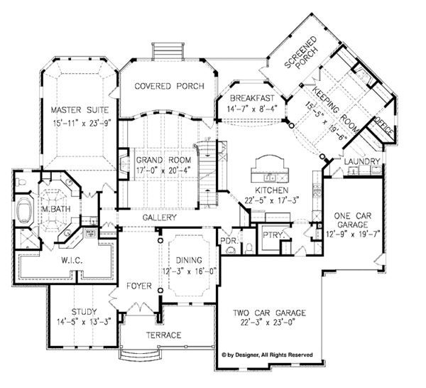 Country Floor Plan - Main Floor Plan #54-297