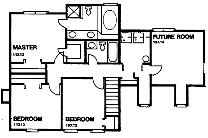 Dream House Plan - Floor Plan - Upper Floor for Colonial House Plan #30-308 - 3 bed, 2.5 bath