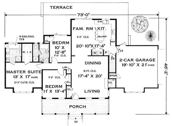 Home Plan - Country Floor Plan - Main Floor Plan #3-292