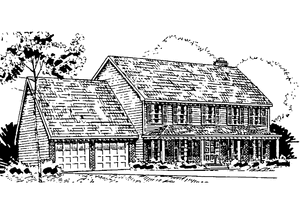 Colonial Exterior - Front Elevation Plan #405-322