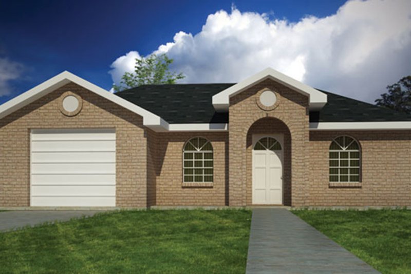 House Blueprint - Exterior - Front Elevation 4 for Ranch House Plan #1061-28 - 3 bed, 2 bath