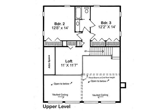 Floor Plan - Upper Floor for Contemporary House Plan #312-574 - 3 bed, 2.5 bath