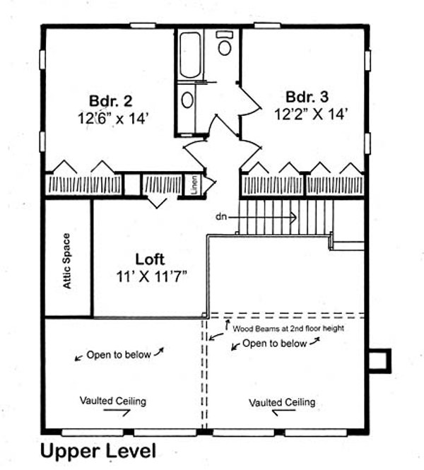 Floor Plan - Upper Floor for Contemporary House Plan #312-574 - 3 bed, 2.5 bath