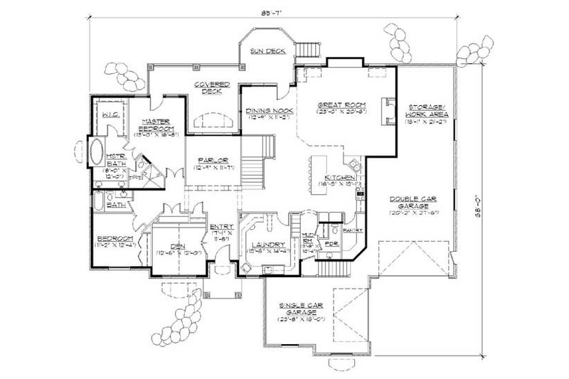 Home Plan - Floor Plan - Main Floor for Traditional House Plan #5-321 - 5 bed, 4.5 bath