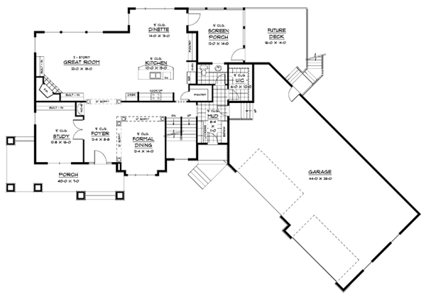 Dream House Plan - Traditional Floor Plan - Main Floor Plan #51-655