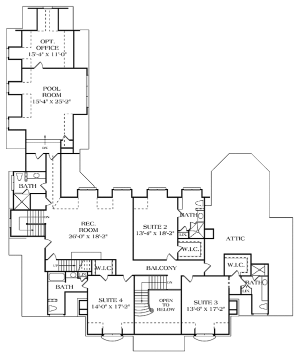 House Blueprint - Country Floor Plan - Upper Floor Plan #453-300