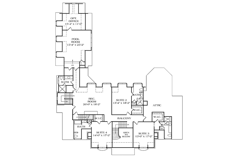 Home Plan - Floor Plan - Upper Floor for Country House Plan #453-300 - 4 bed, 5 bath