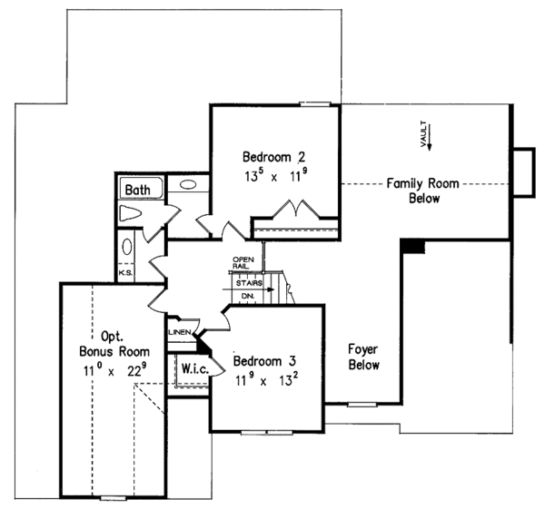 Home Plan - Traditional Floor Plan - Upper Floor Plan #927-140