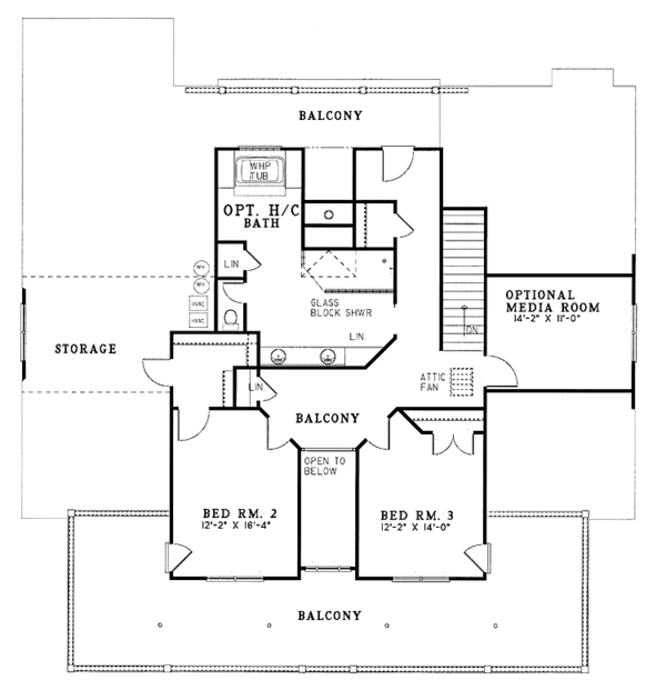 House Plan Design - Classical Floor Plan - Upper Floor Plan #17-2619