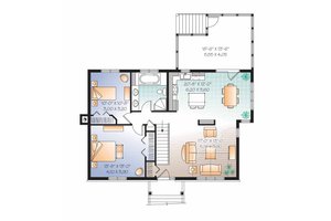 Floor Plan - Main Floor for Colonial House Plan #23-2521 - 4 bed, 2 bath