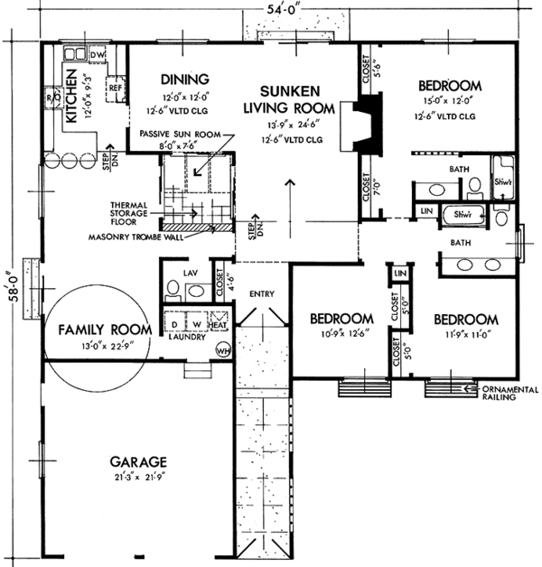 Architectural House Design - Mediterranean Floor Plan - Main Floor Plan #320-1289