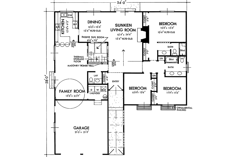 Home Plan - Floor Plan - Main Floor for Mediterranean House Plan #320-1289 - 3 bed, 2.5 bath