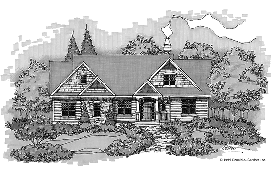 Exterior - Front Elevation 3 for Craftsman House Plan #929-446 - 4 bed, 3 bath