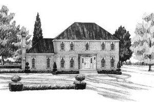 Southern Exterior - Front Elevation Plan #36-298