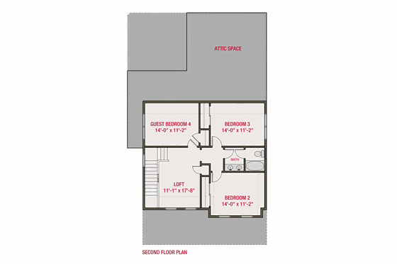 Floor Plan - Upper Floor for Farmhouse House Plan #461-74 - 4 bed, 2.5 bath
