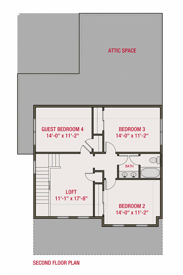Farmhouse Floor Plan - Upper Floor Plan #461-74