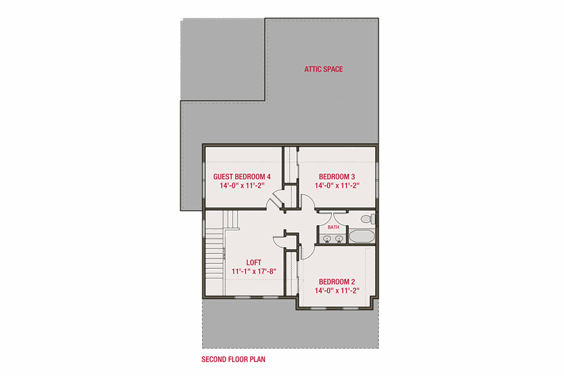 Home Plan - Floor Plan - Upper Floor for Farmhouse House Plan #461-74 - 4 bed, 2.5 bath