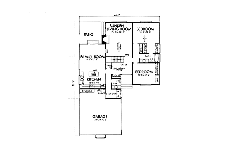 Dream House Plan - Floor Plan - Main Floor for Prairie House Plan #320-1279 - 3 bed, 2.5 bath