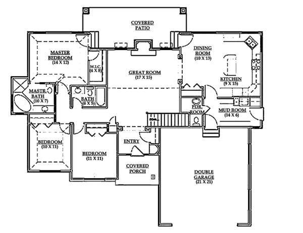 Home Plan - Traditional Floor Plan - Main Floor Plan #945-13