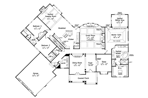Floor Plan - Main Floor for Country House Plan #927-653 - 3 bed, 2.5 bath