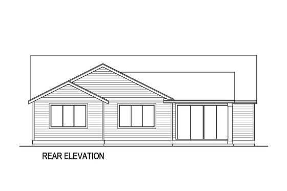 Exterior - Rear Elevation for Farmhouse House Plan #569-45 - 3 bed, 2 bath