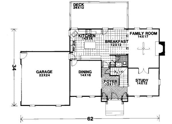 Dream House Plan - European Floor Plan - Main Floor Plan #56-180