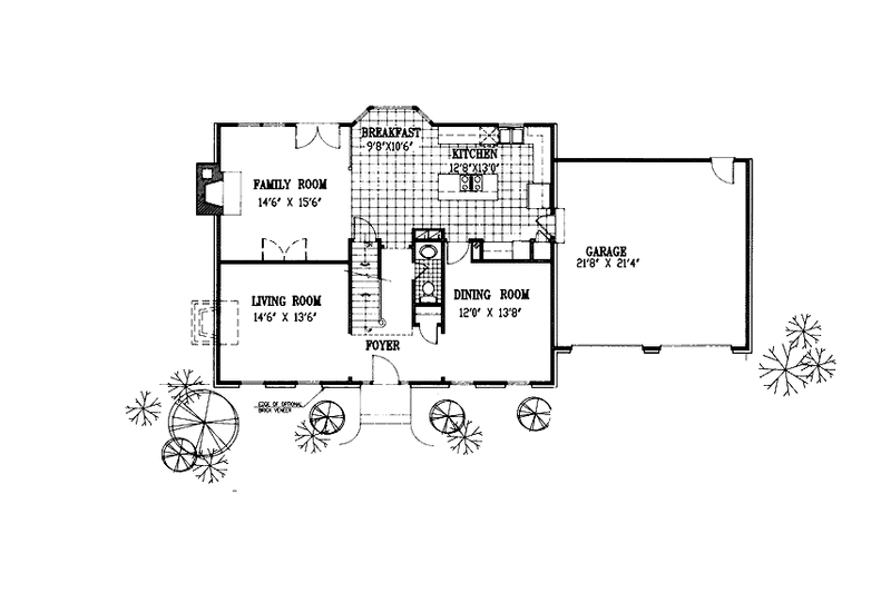 Home Plan - Floor Plan - Main Floor for Classical House Plan #953-7 - 4 bed, 2.5 bath