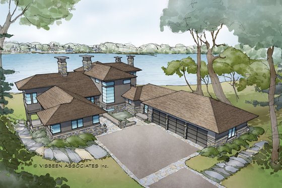 Exterior - Front Elevation 4 for Contemporary House Plan #928-261 - 4 bed, 4.5 bath