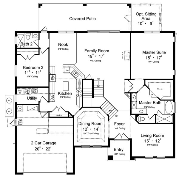 Architectural House Design - Mediterranean Floor Plan - Main Floor Plan #1015-4