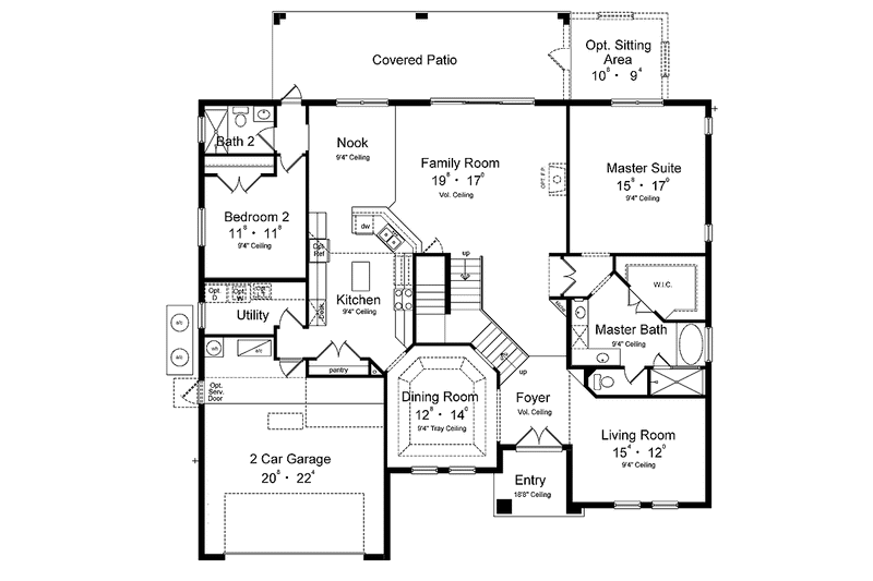 Architectural House Design - Floor Plan - Main Floor for Mediterranean House Plan #1015-4 - 5 bed, 3 bath